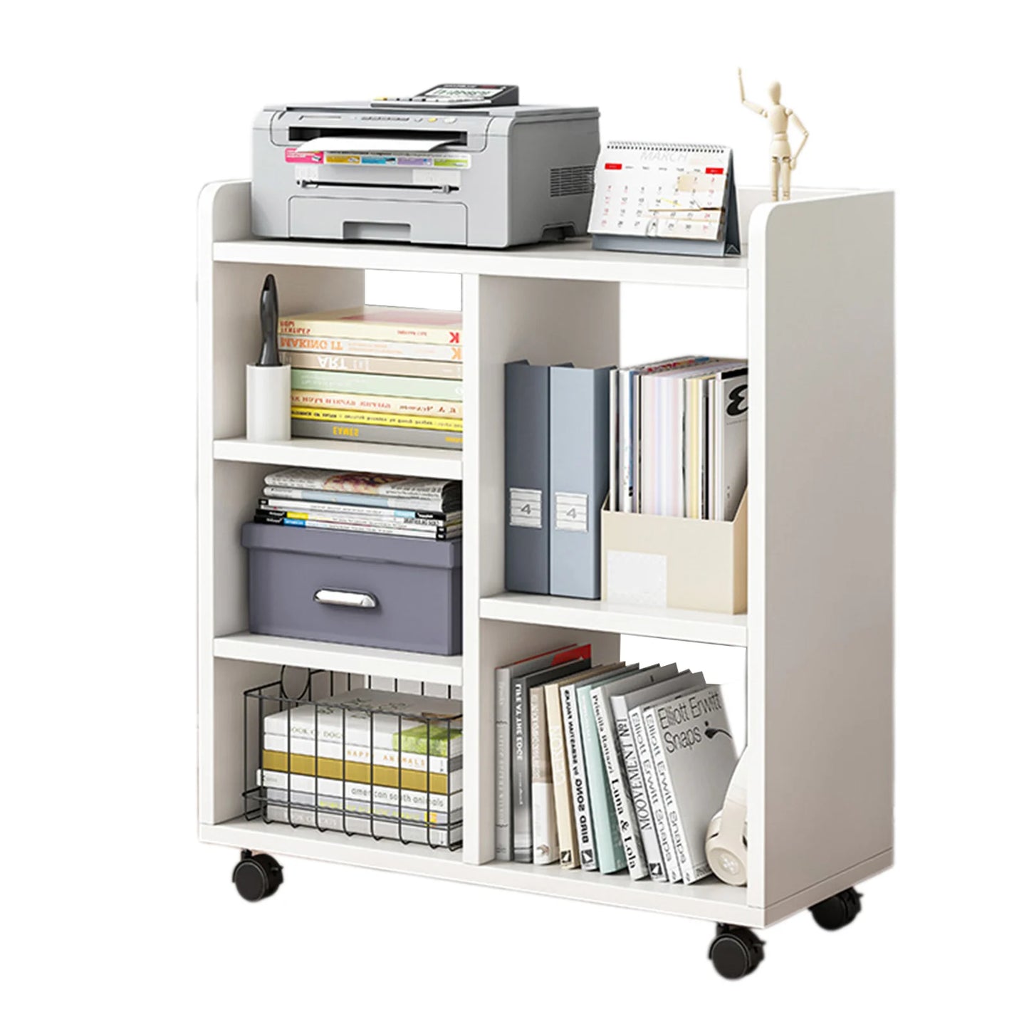 360 Degree Pulley Heightening Design File Cabinet Multi Compartments Open File Storage Shelf Living Room Storage Holder Lattice