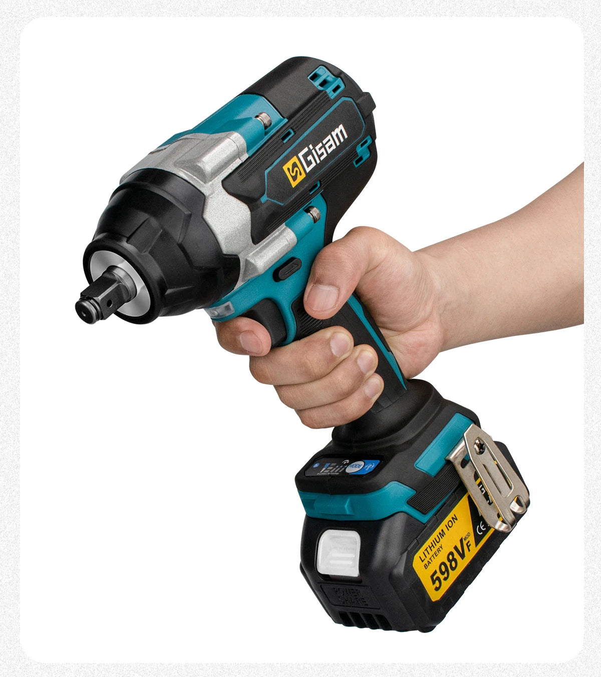 Gisam Torque Brushless Electric Impact Wrench 1/2 inch Impact Gun Cordless Wrench Power Tool For Makita 18V Battery Pin
