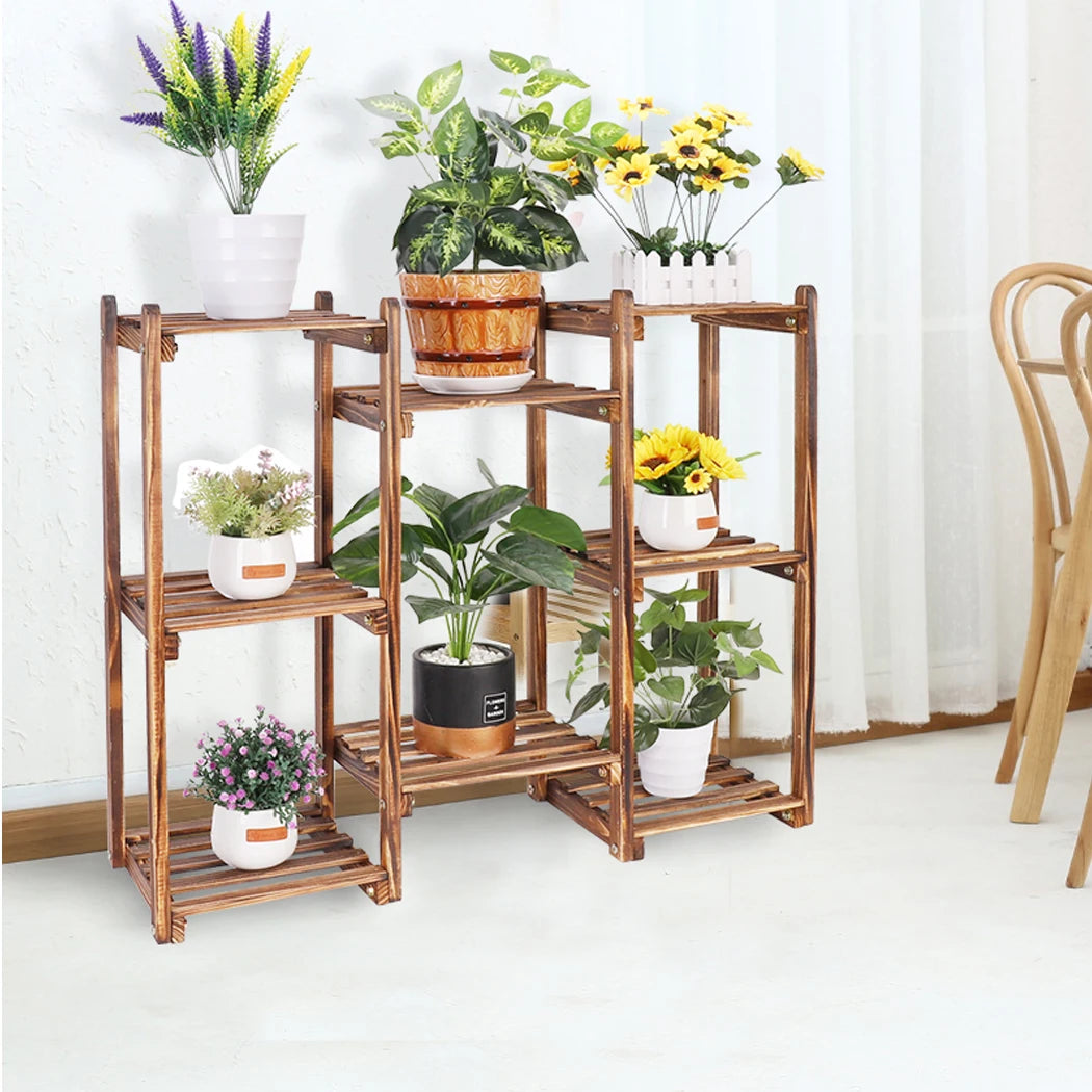 8 Tiers Garden Patio Plant Stand Flower Rack Shelf Indoor Outdoor