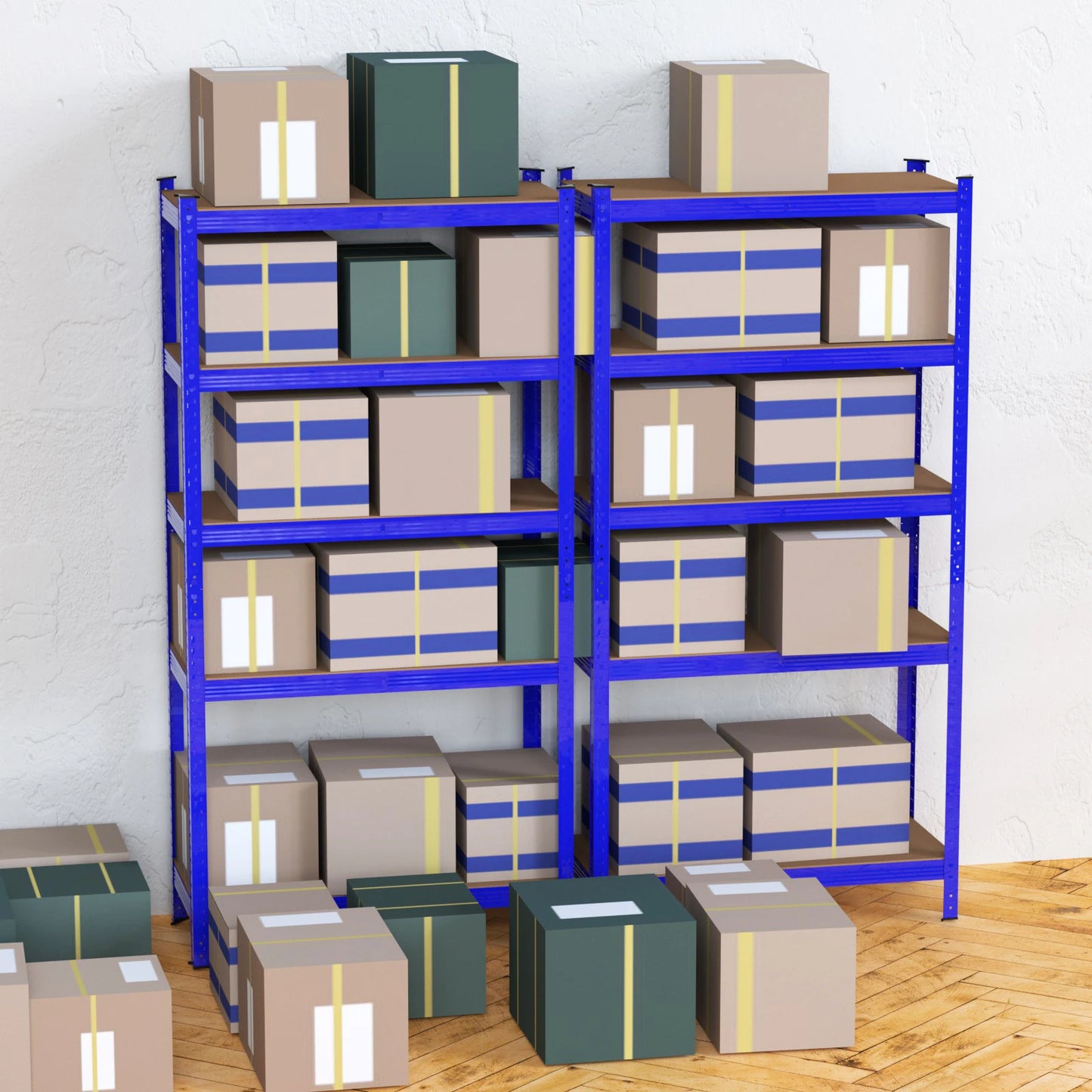 DayPlus Shelving Unit Garage Storage Shelves 180x90x40cm 5 Tier Metal Shelf Rack Boltless Height Adjustable for Home Shop Shed