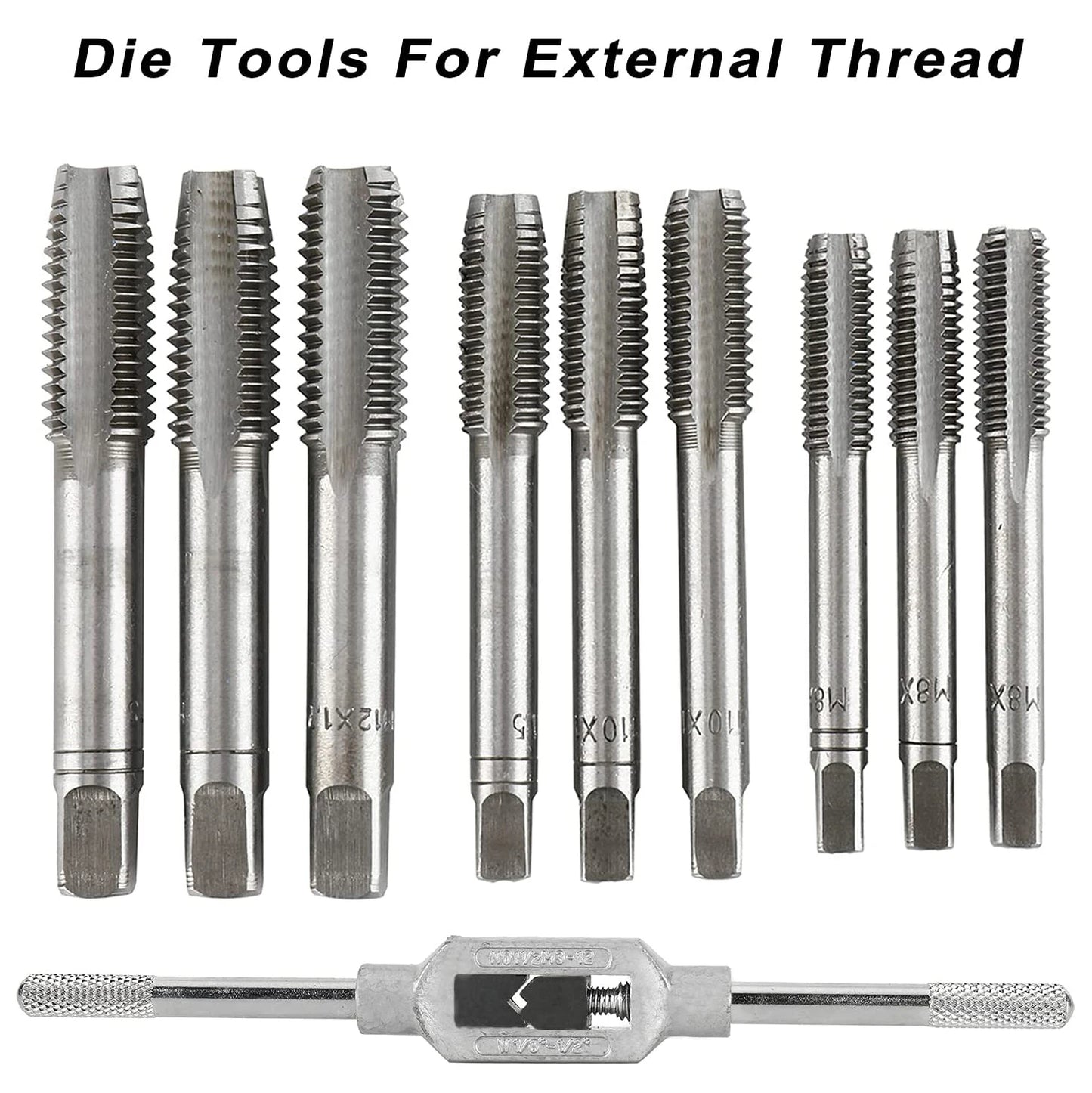 32pc Metric Tap And Die Set M3-M12 Alloy Steel Thread Repair Tool Tap Die Screw Thread Making Tool Bit Set