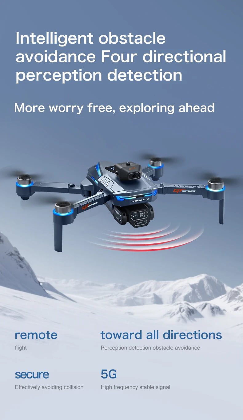 GT8 Drone GPS 8K Professional HD 360° Dual Cameras 5G WIFI Brushless Motors Obstacle Avoidance Foldable Quadcopter