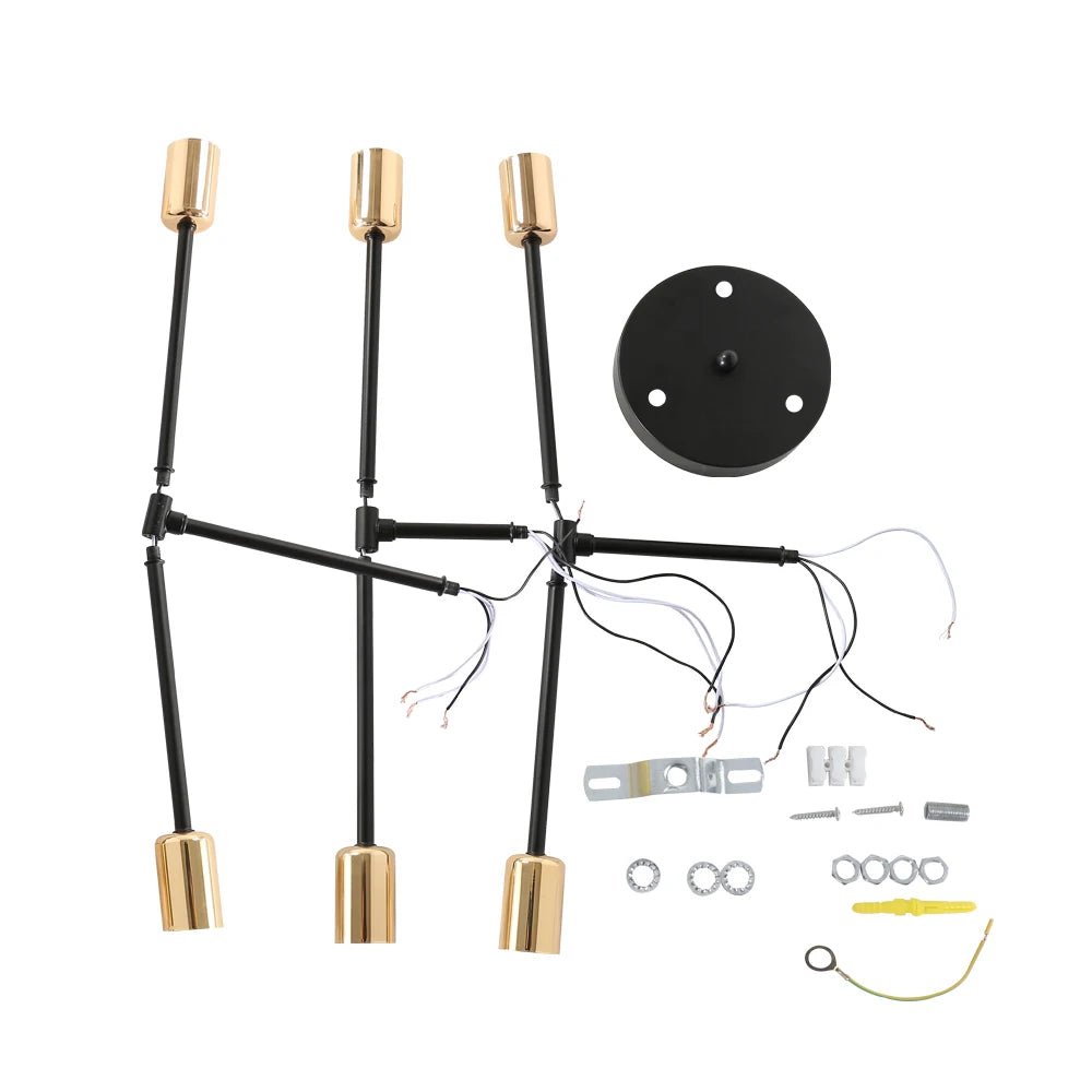 Vintage Industrial Ceiling Lamp for Living Room and Bedroom,Modern Lamps 6 Lights,E27 Base for Kitchen (Without Bulb)