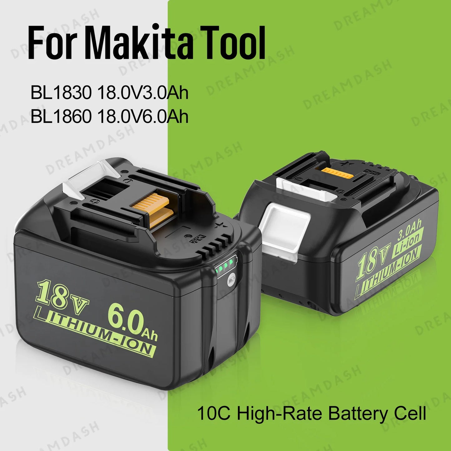 For Makita 18V Power Tools Lithium Battery BL1860 18V 6000mAh For Makita Tools Replace Battery BL1830 18V 3000mAh