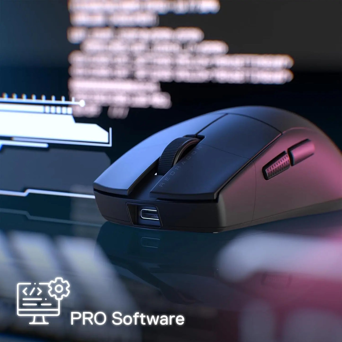 Redragon M916 STD 3-Mode Wireless Gaming Mouse, 49G Ultra-Light 24K DPI Mice w/Ergonomic Natural Grip Build