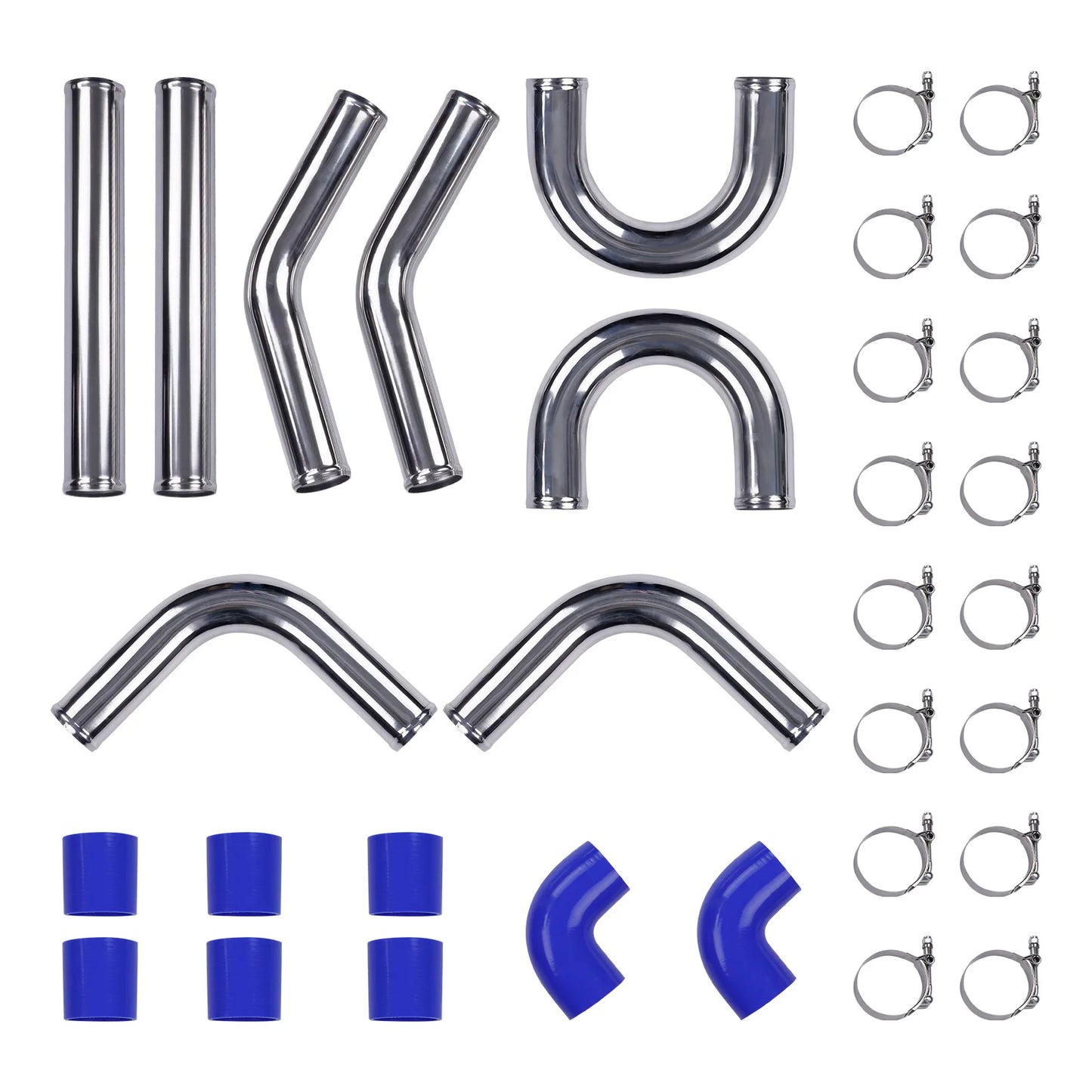 2.5 inch 64mm Universal Aluminum Intercooler Turbo Piping Kit+ Silicone+Clamp