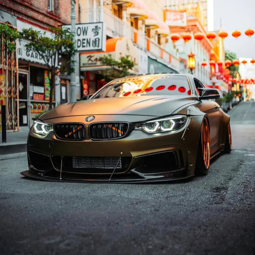 For BMW F32 F33 F36 4 Series Gloss Black Kidney Grill Grille Twin Bar M4 Style