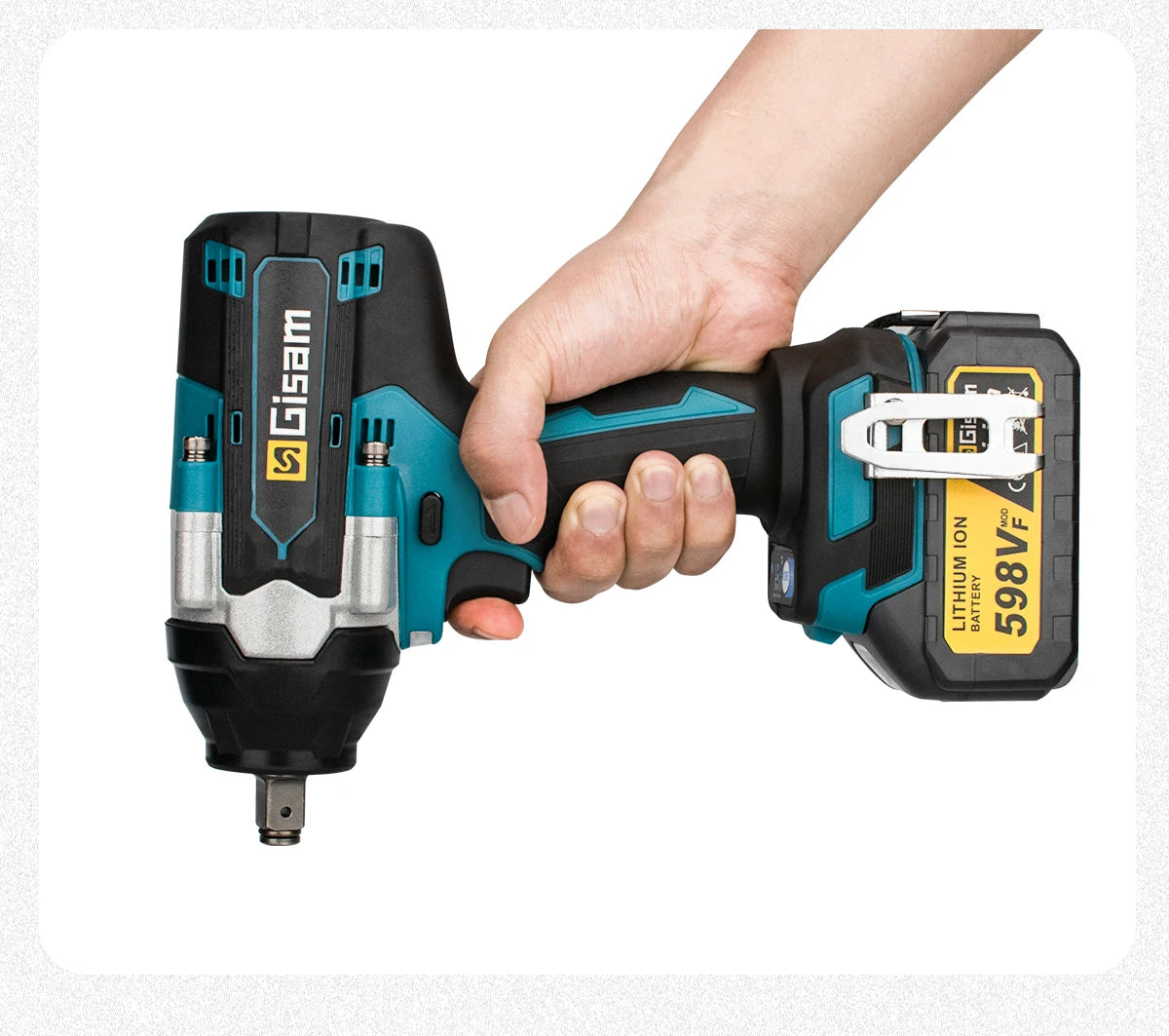 Gisam Torque Brushless Electric Impact Wrench 1/2 inch Impact Gun Cordless Wrench Power Tool For Makita 18V Battery Pin