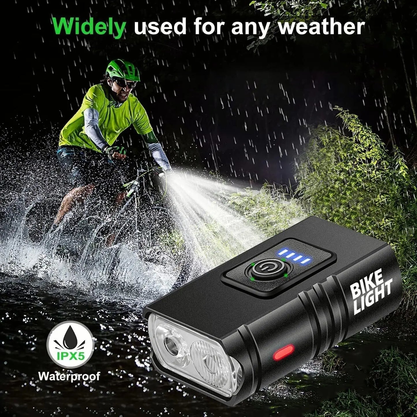 Mountain Bike Lights USB Rechargeable Bicycle T6 LED Torch Front Rear Lamp Set