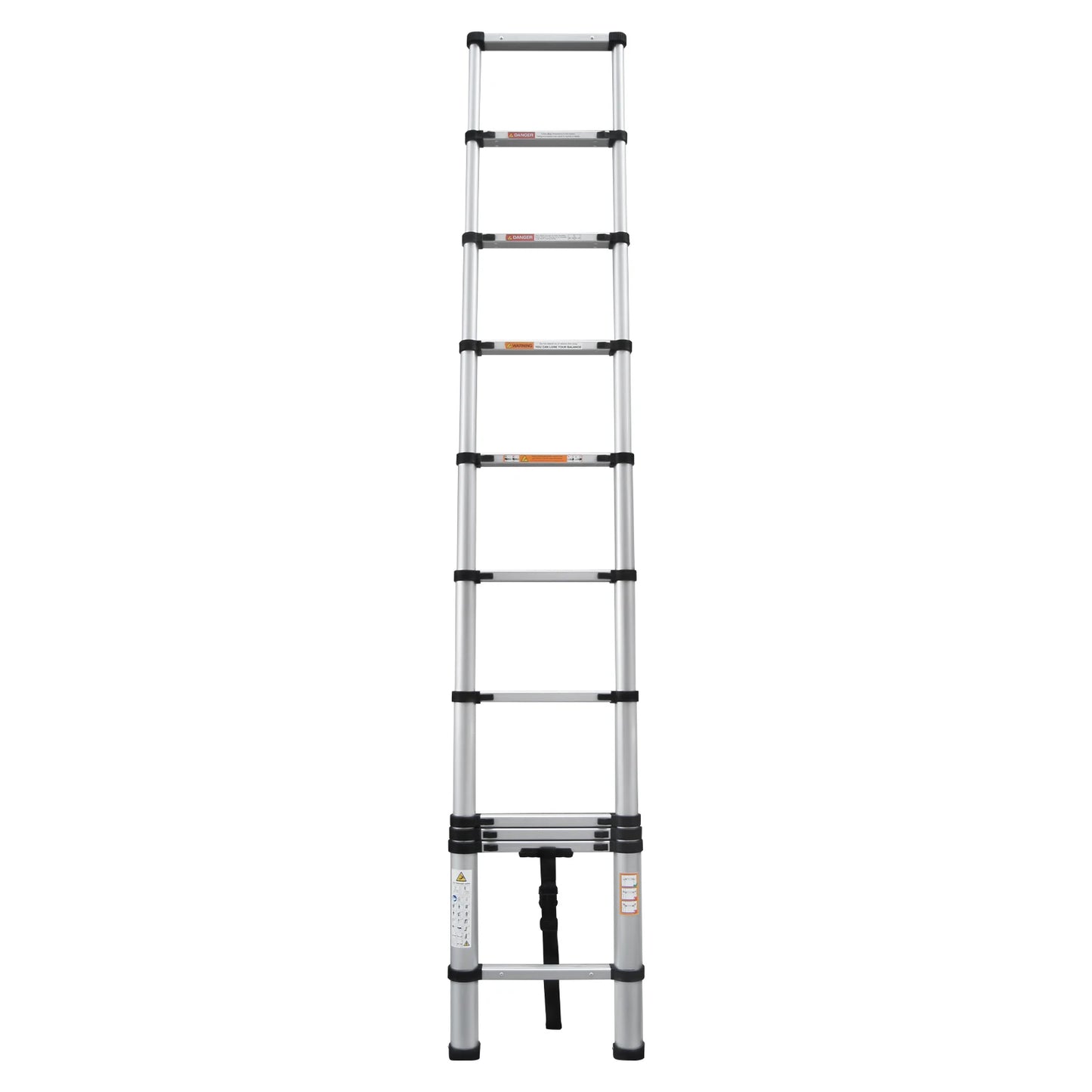 New 3.2M Telescoping Ladder, 10.5ft Stainless Steel Extension Anti-Slip Rubber Feet Portable Multi-Purpose Collapsible Ladder