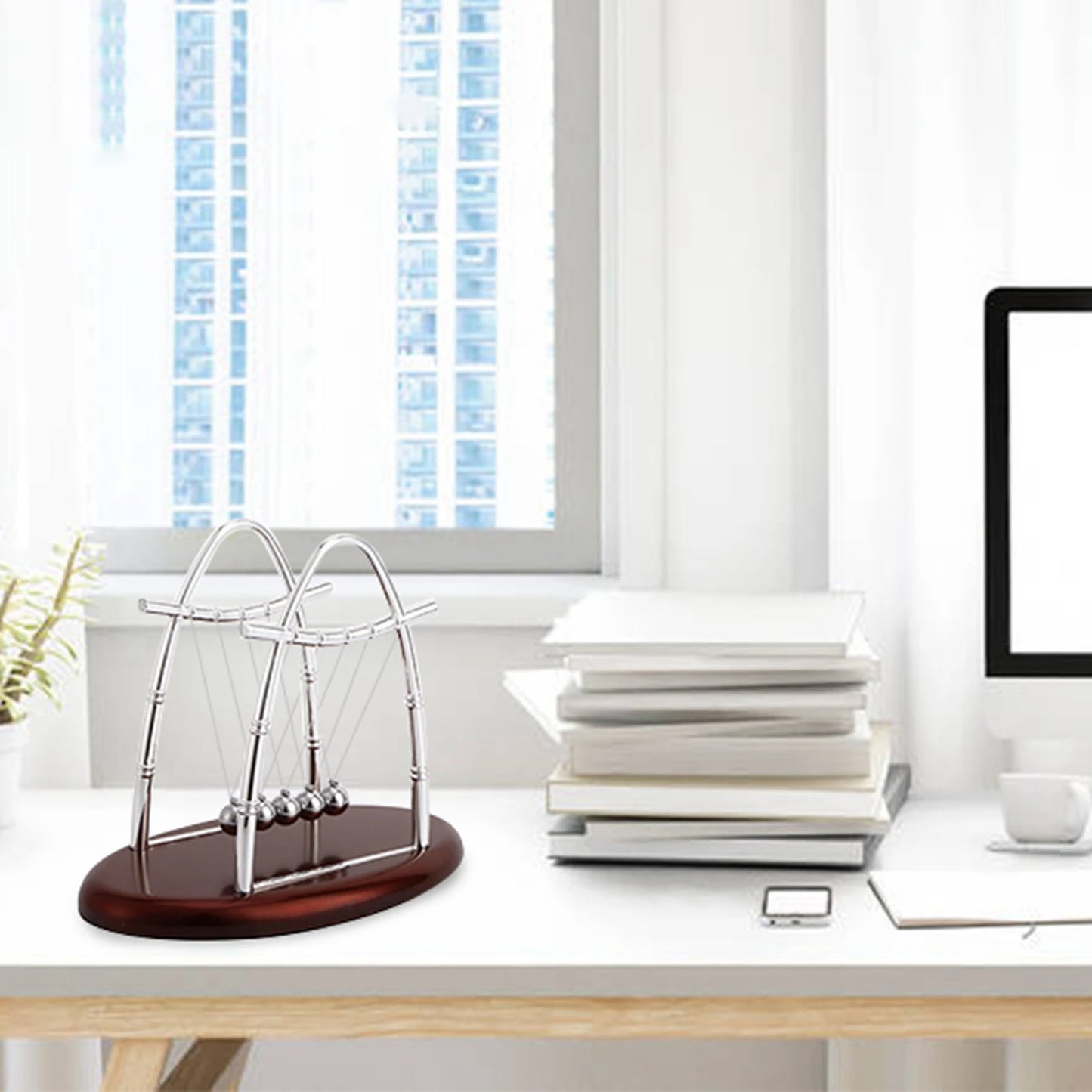 Science Balance Balls Newton's Balance Balls Newton's  Balance Steel Balls Physics Science Pendulum Ornaments  Desk