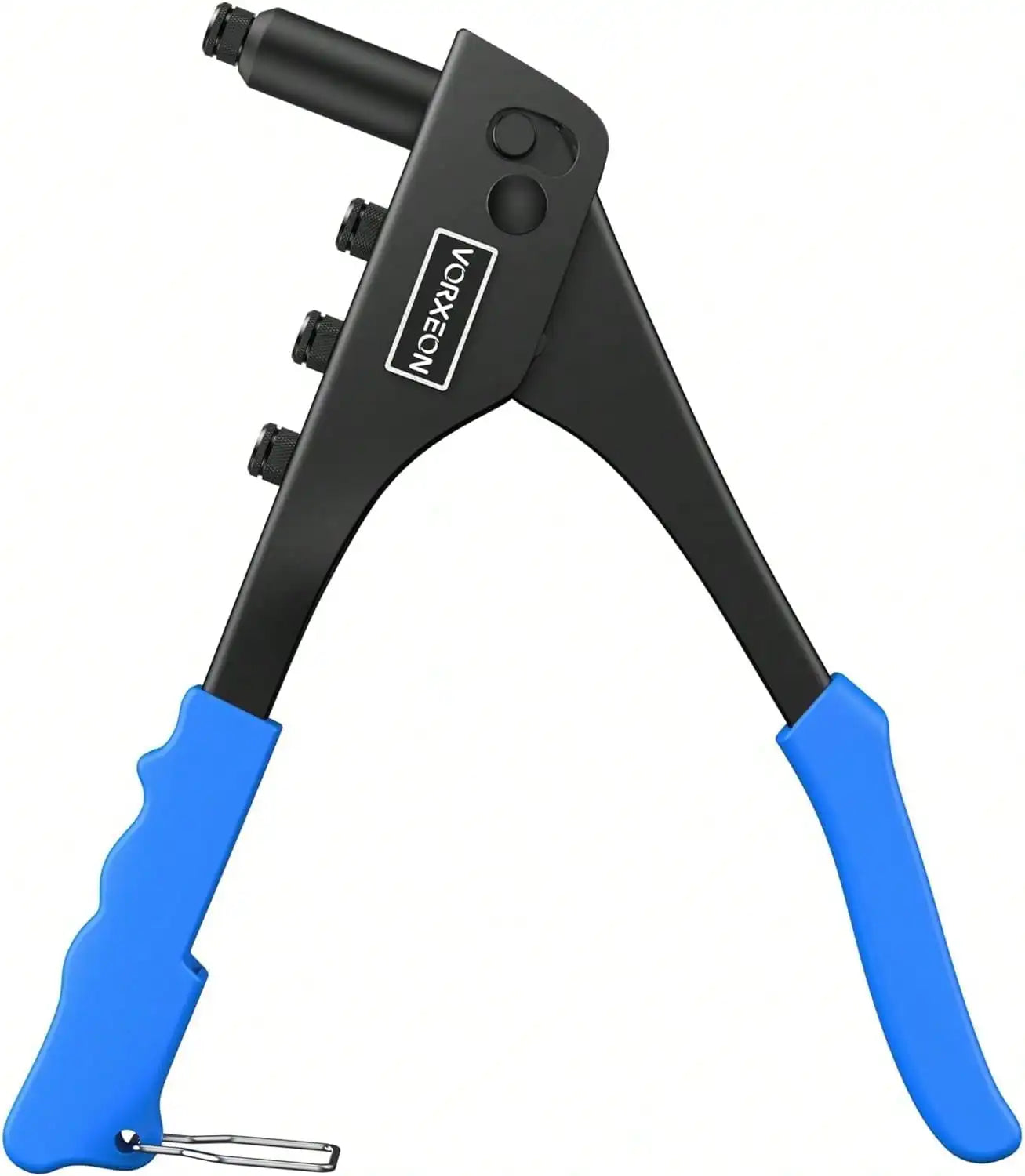 Heavy Duty Rivet Gun Hand Riveter Tool Kit Professional Pop Rivet Gun with 4 Nosepieces 100Pcs Rivets for Furniture Trailer Boat