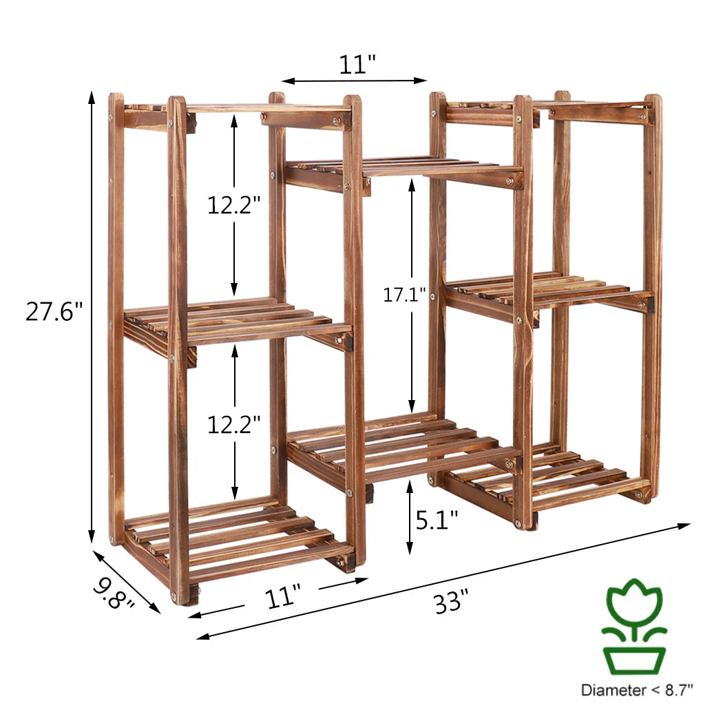 8 Tiers Garden Patio Plant Stand Flower Rack Shelf Indoor Outdoor