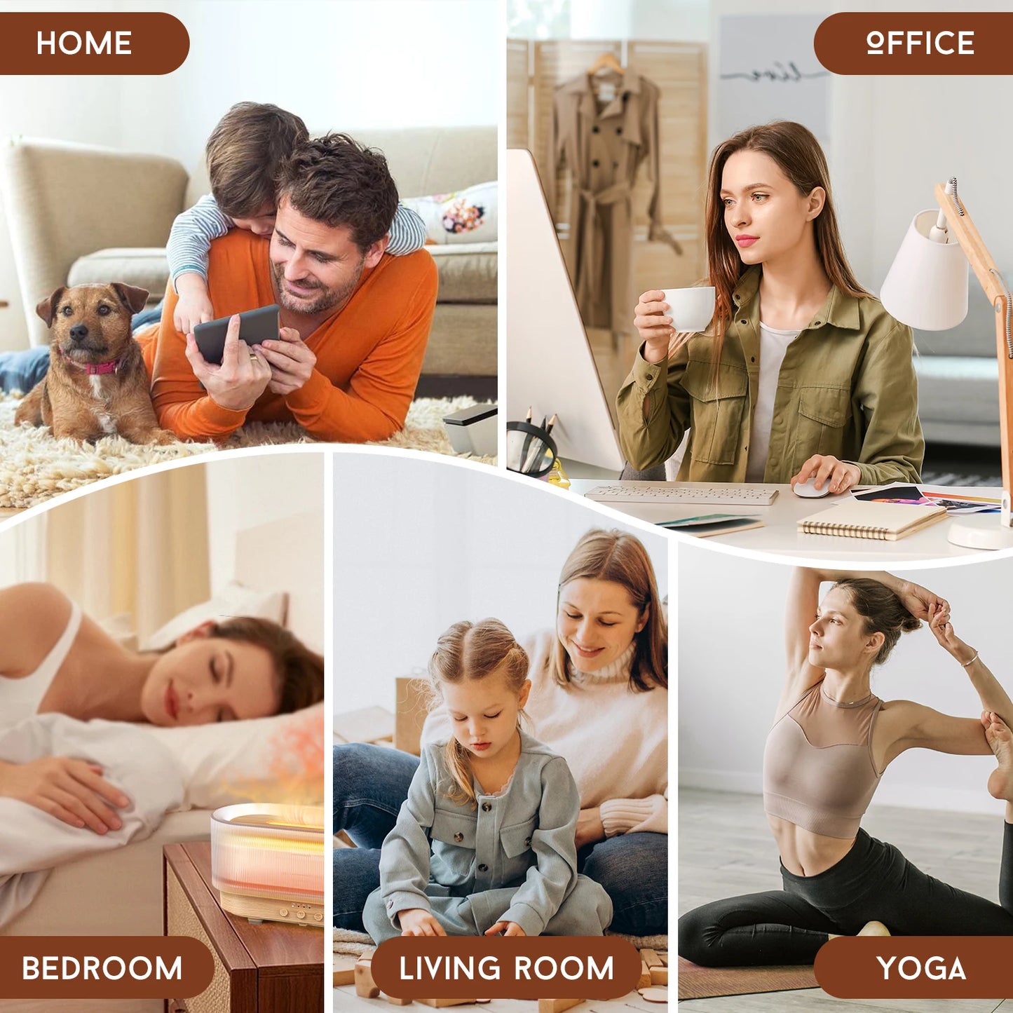 Sejoy Flame Aromatic Aroma Diffuser 300ml USB Household Air Humidifier With Cool Mist Colorful Desktop Purifier Bedroom