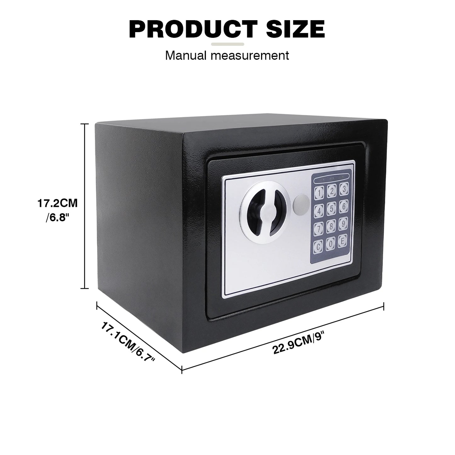 Digital Steel Electronic Security Commercial Digital Safe Security Box, Wall Mounted with 2 Keys for Home Office Safe Box,4.6L