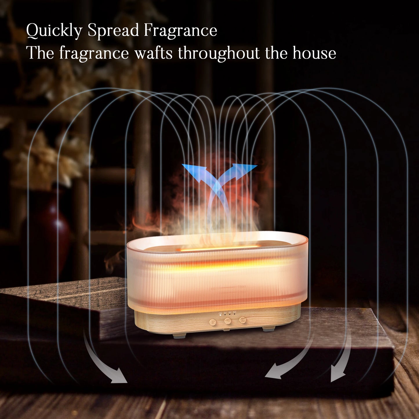Sejoy Flame Aromatic Aroma Diffuser 300ml USB Household Air Humidifier With Cool Mist Colorful Desktop Purifier Bedroom