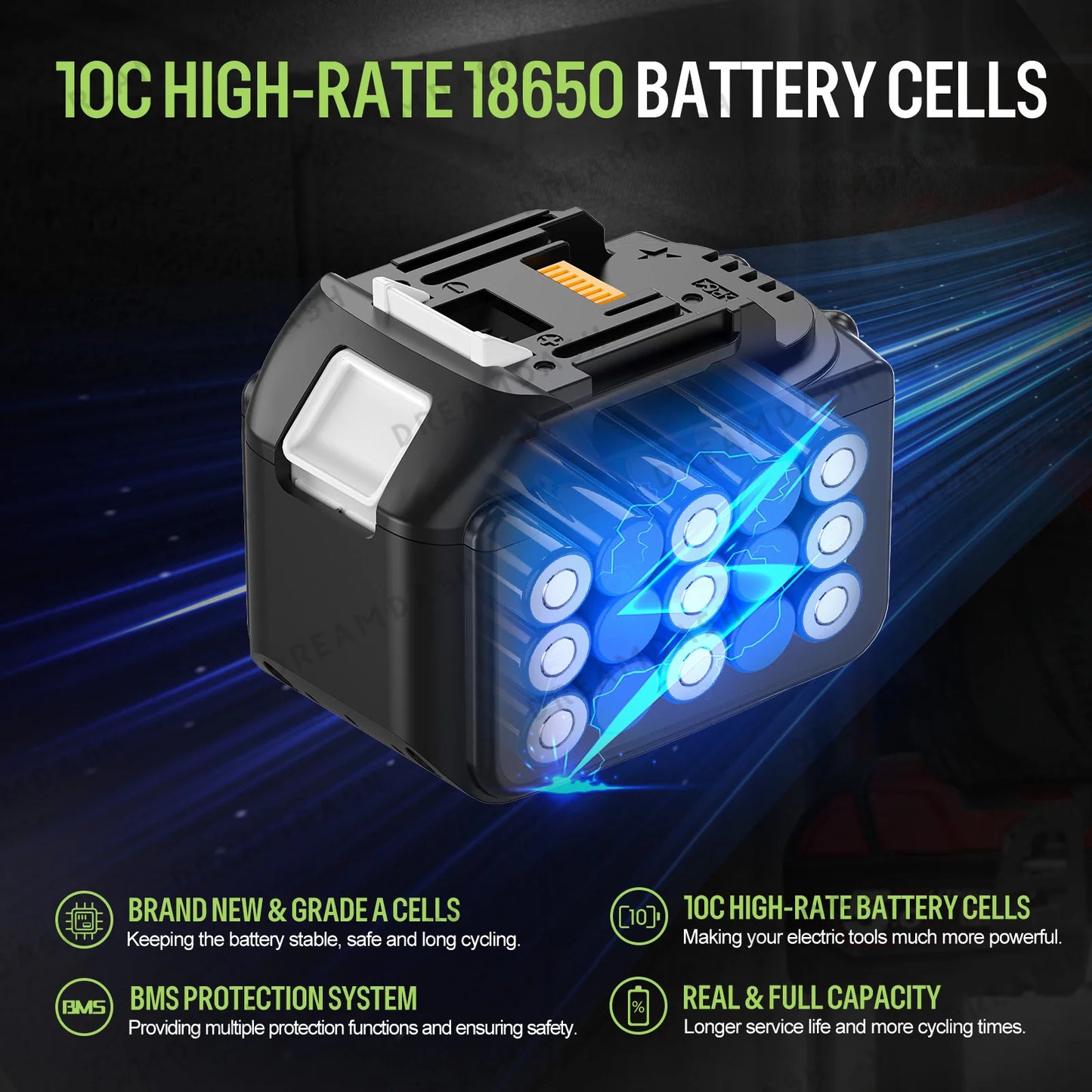 For Makita 18V Power Tools Lithium Battery BL1860 18V 6000mAh For Makita Tools Replace Battery BL1830 18V 3000mAh