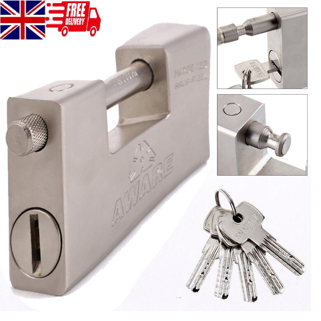 HEAVY DUTY 94mm Padlock HARDENED Security Shutter Shipping Garage Shed Door Lock