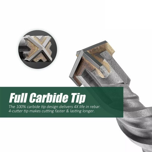 6PCS Hammer Drill Bits SDS  Plus Set Concrete Masonry Granite Fit