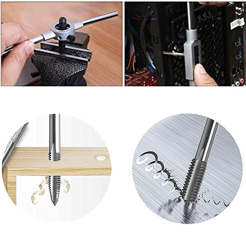20pcs Hand Tap And Die Set Screw Thread Reamer M3-M12 Twist Drill Bit Tool Kit