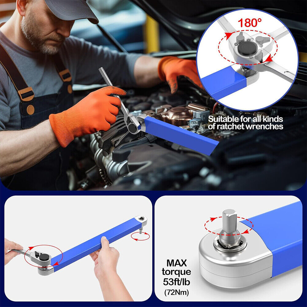 Offset Extension Wrench Ratchet Spanner Wrench Extender Adapters Multifunction
