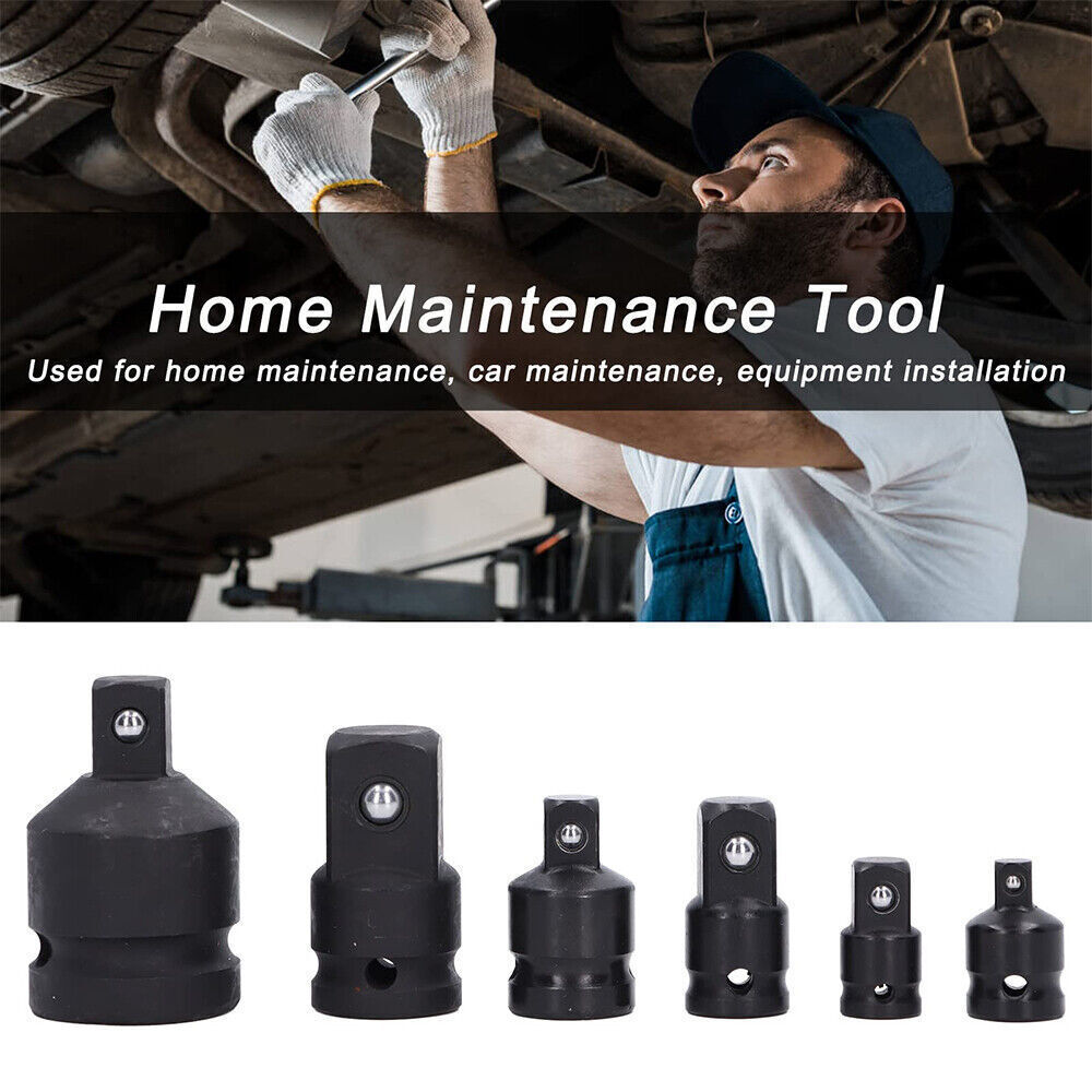 6 X Impact Socket Adapter And Reducer Set Female To Male 1-4 3-8  1-2 3-4