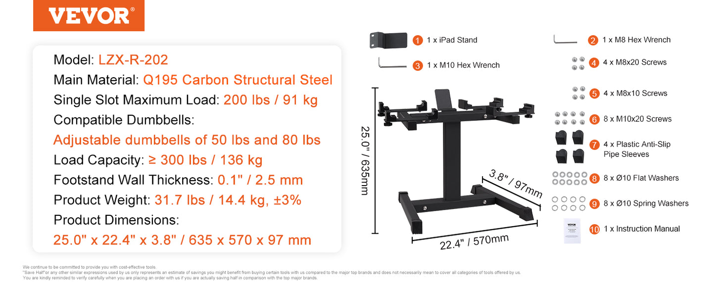 Adjustable Dumbbell Stand Home Fitness Rack and Stand with Media Holder Safe and Convenient Perfect for Home Gym Strength Training