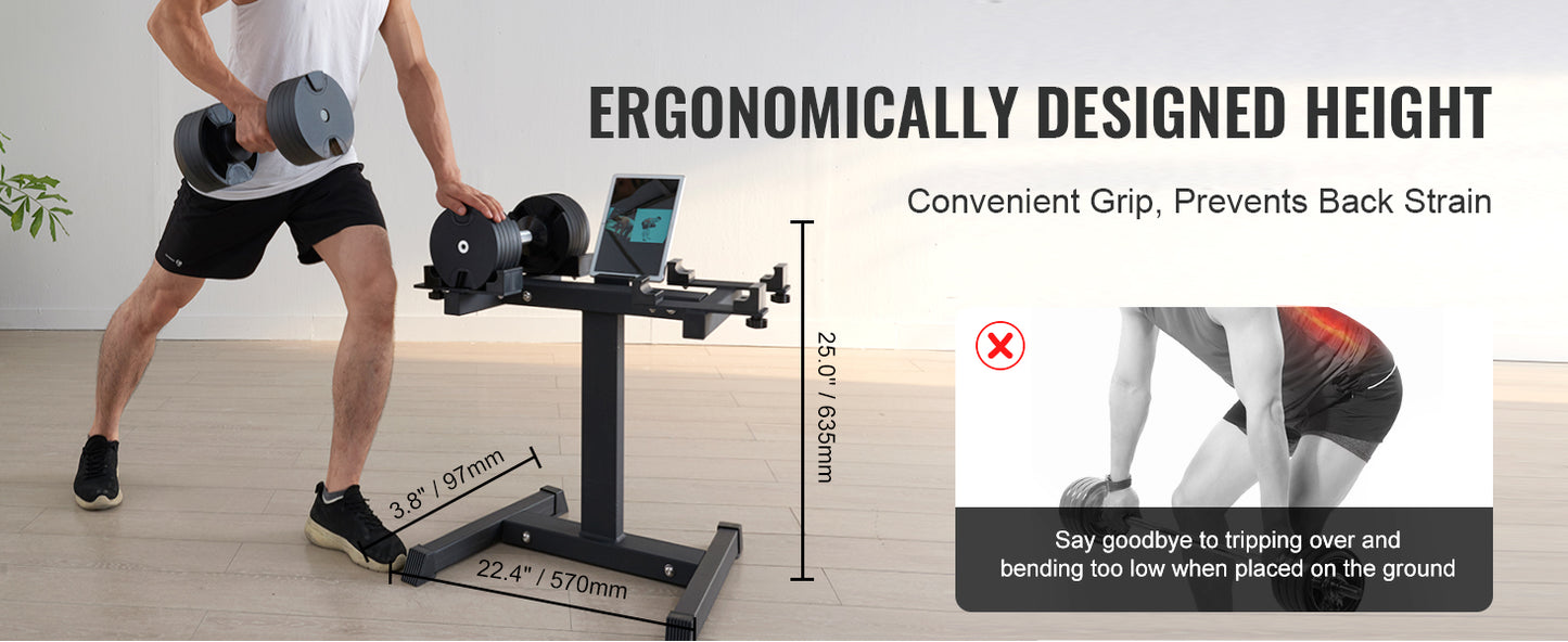 Adjustable Dumbbell Stand Home Fitness Rack and Stand with Media Holder Safe and Convenient Perfect for Home Gym Strength Training