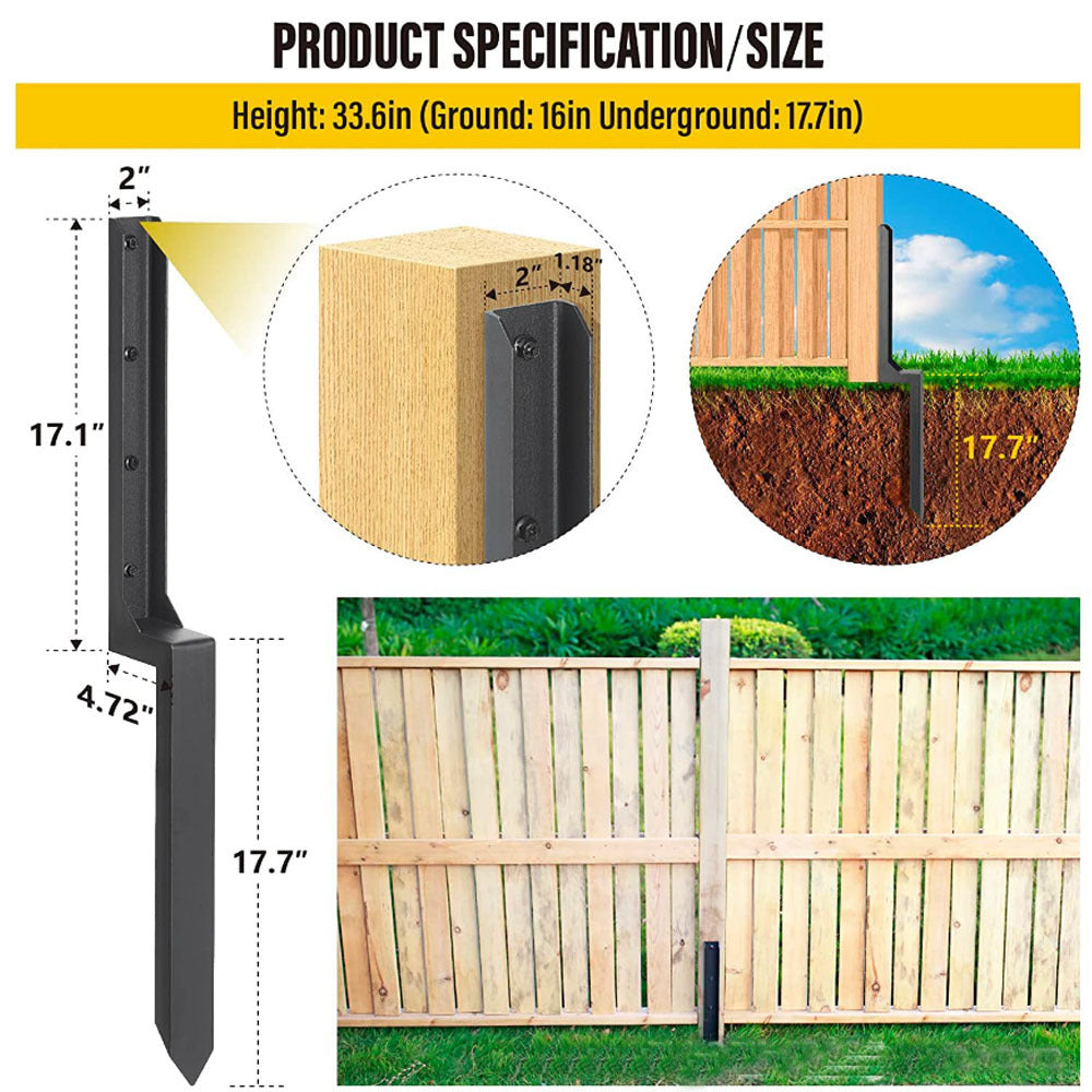 Heavy Duty Steel Fence Post Repair Stake Anchor Ground Spike 43 X 12x45cm