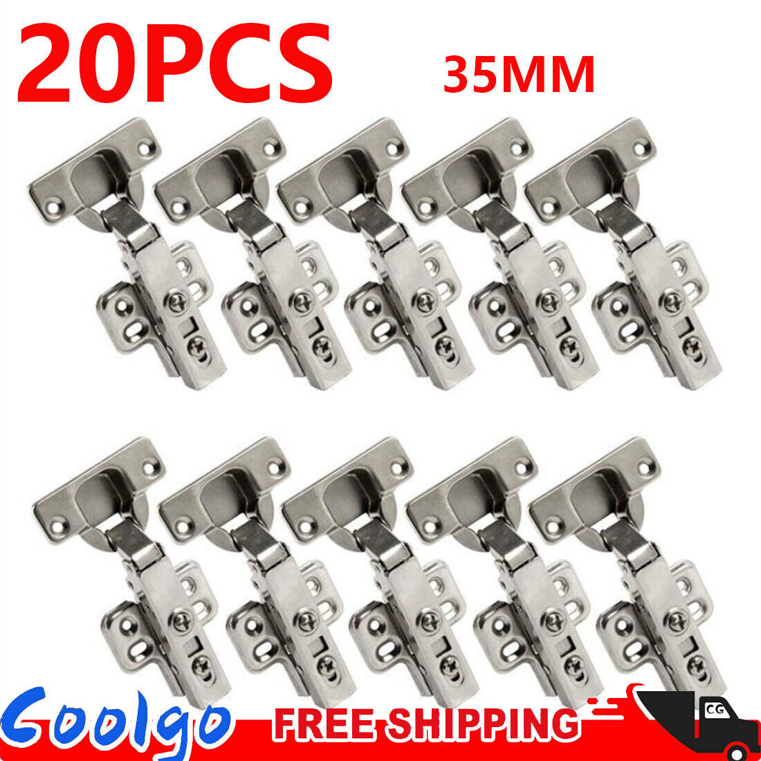 20PCS SOFT CLOSE 35mm KITCHEN CABINET CUPBOARD STANDARD DOOR HINGES NEW