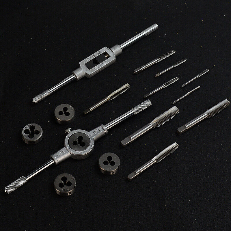 20pcs Hand Tap And Die Set Screw Thread Reamer M3-M12 Twist Drill Bit Tool Kit