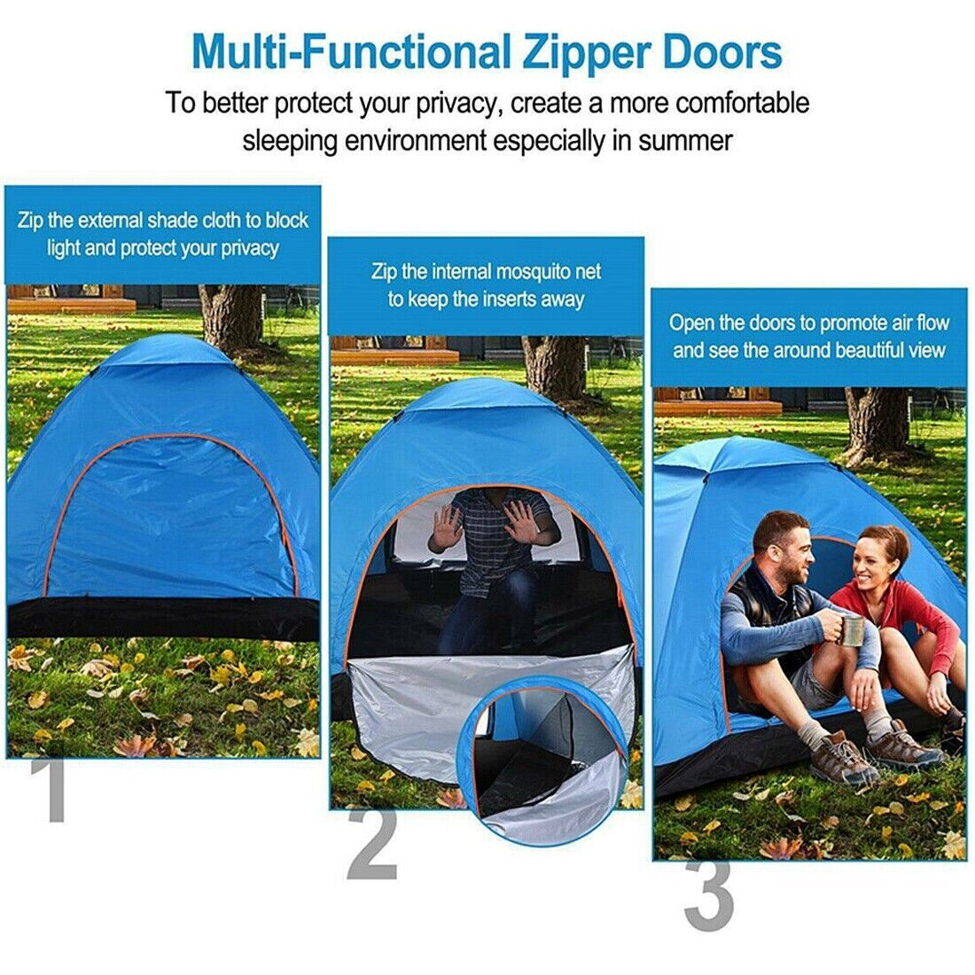 3-4 Person Automatic  Up Outdoor Hiking Camping Tent Waterproof UV Protection