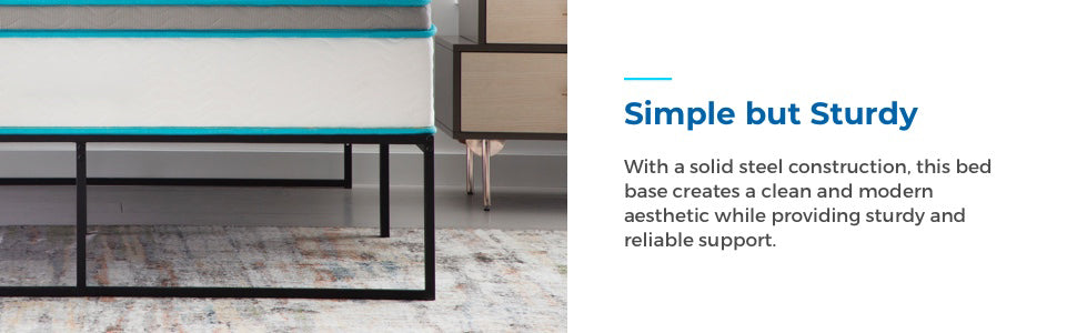 Single/Double/King Bed Frame - Bed 90x190 Cm / 135x190cm,151x190cm-42 Cm Height With Underbed Storage-Metal Platform Bed Frame